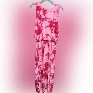 Faded Glory Pink Tie-Dye Maxi Dress